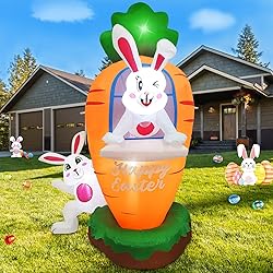 Danxilu 5FT Tall Inflatables Bunnies Hide and Seek