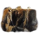 Luxurious Fashion Natural Fox Fur with Hair Handbag for Women and Ladies