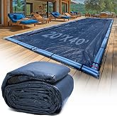 20x40 ft Rectangle Inground Pool Cover, Navy Blue | Durable Woven PE, Cold and UV-Resistance, -10&deg;F, 4-ft Overlap, Blocks Debris &amp; Snow, Works with irregular shape