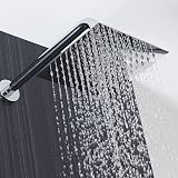 Voolan 10" High Pressure Rain Shower Head Square Chrome 304 Stainless Steel view 7