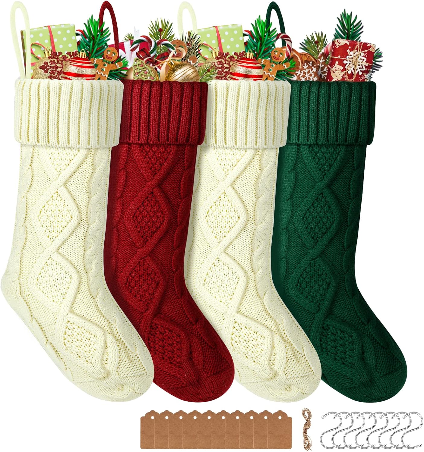 Stockings & Holders - Mukum 4 Pack Christmas Stockings 18