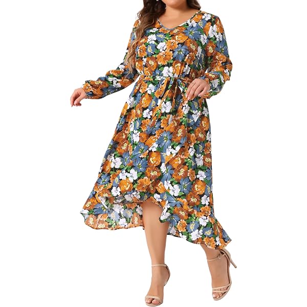 Xscape Long Floral Long Sleeve V-Neck Navy/Rose 8 at Amazon Women's  Clothing store