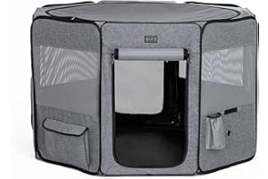 PETSFIT Dog Playpen, Puppy Tent Crates Cage Portable Pet PlayPens for Small Medium Dogs, Cat Playpen Indoor Outdoor with Carr