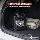TENSYS Auto Retract Ratchet Straps Heavy Duty 300kg 2 Pack 3m 2.5mm Grey view 7