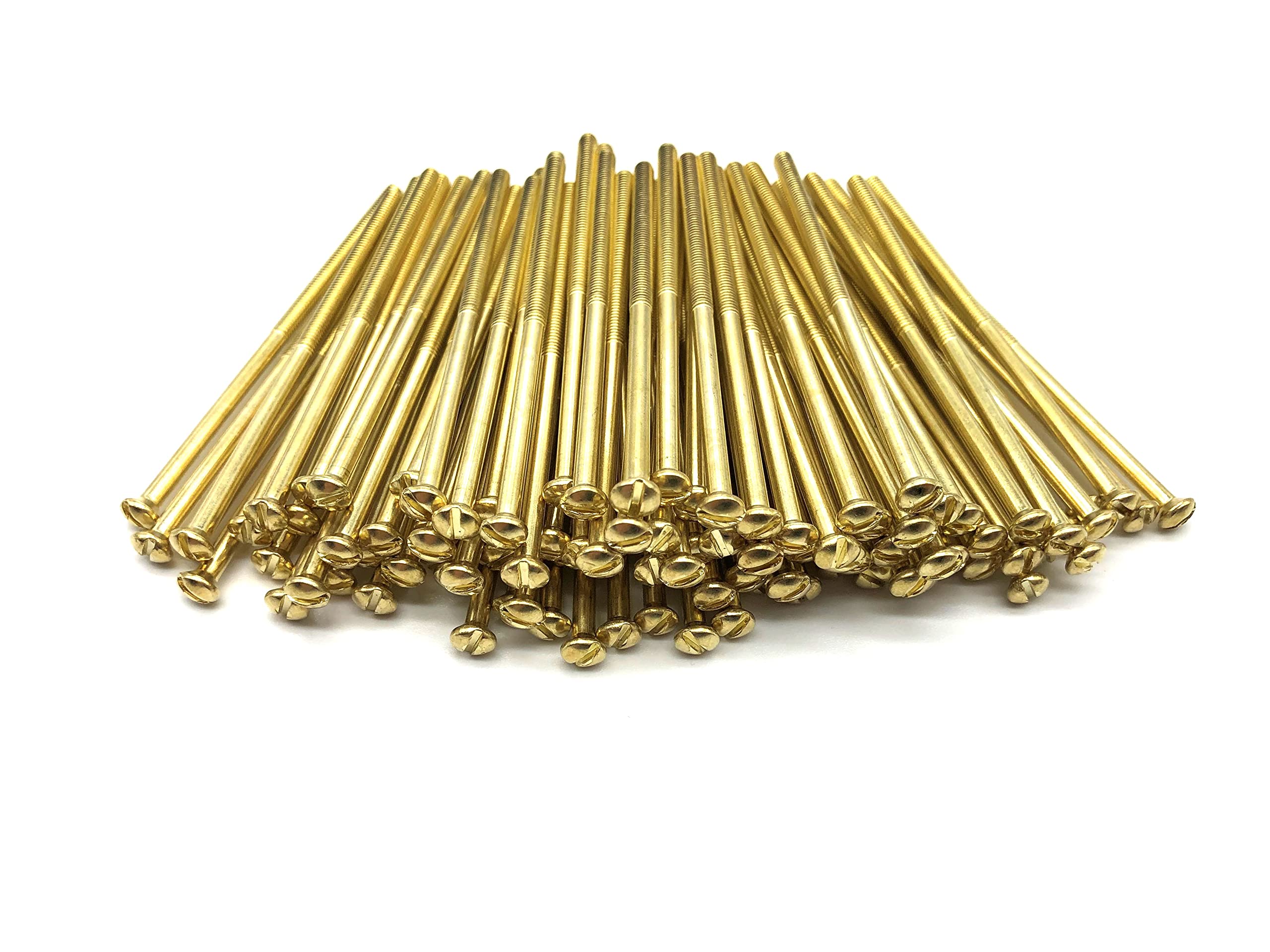 M3.5 Brass/Gold Electrical Socket Screws, 75mm, For Switches, Light Switch, Plug Sockets, 3.5mm x 75mm, (100)