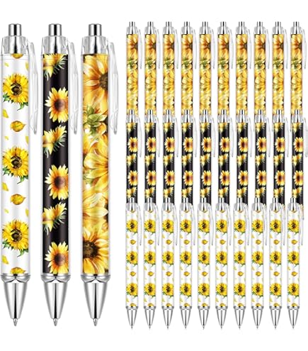 Qilery Lot De 30 Stylos à Bille Réutilisables Et Rétractables Jaunes à