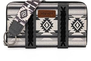 Wrangler Wallet Purse for Women Western Aztec Clutch Wristlet Wallet with Credit Card Holder