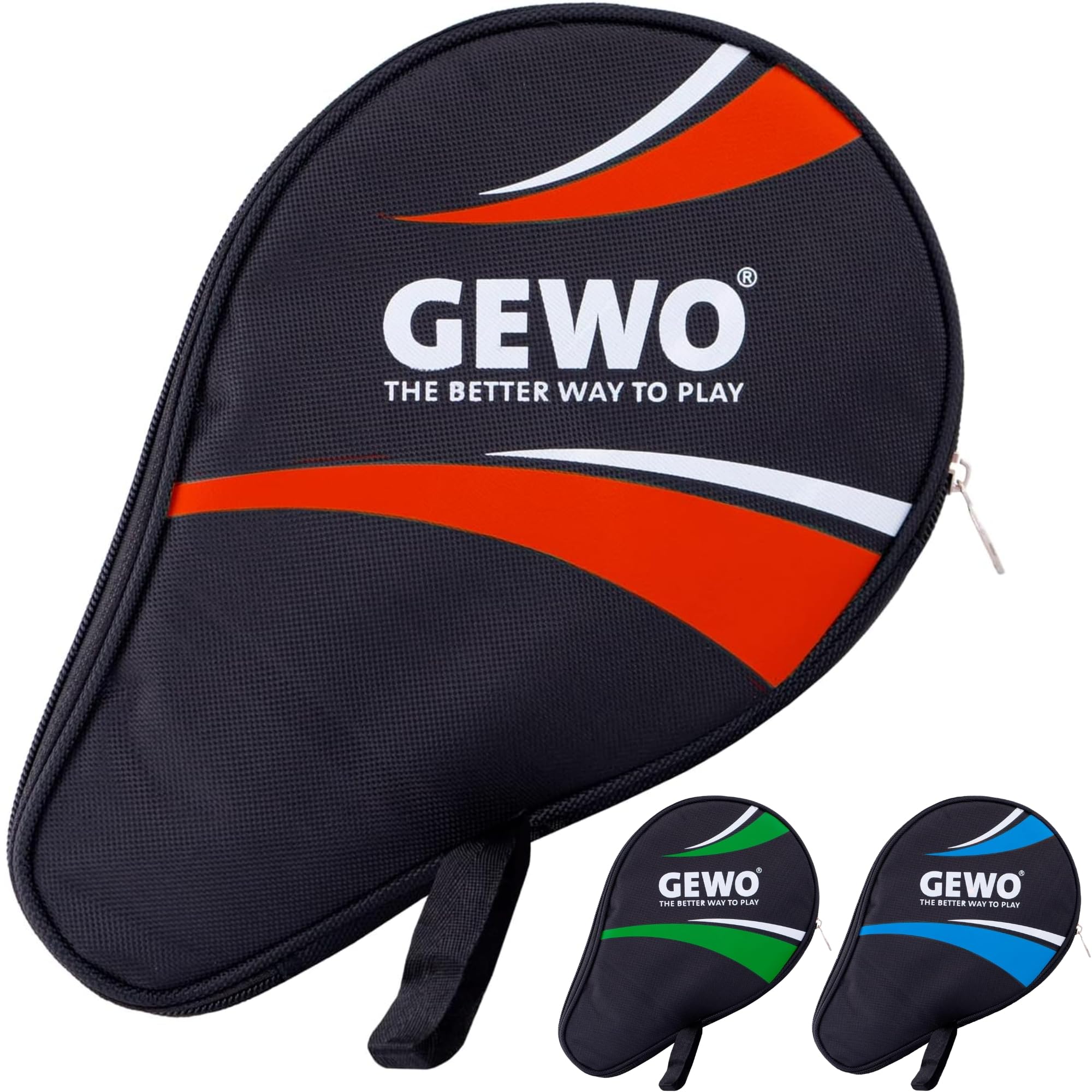GEWO Master Round Case with Ball Compartment - Robust Table Tennis Bat Cover for One Racket and 3 Balls - Table Tennis Bag with Padded Racket Compartment - Single Table Tennis Bat Bag, 30 cm, Red