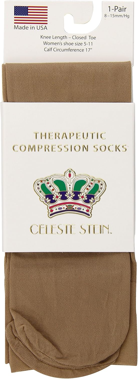 Celeste Stein Therapeutic Compression Socks, Nude, 8-15 mmhg, 1-Pair: Health & Personal Care
