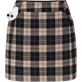 Women Plaid Mini Skirts with Shorts, High Waist Pencil Skort with Pockets | 2026 Fall Fashion Clothes, Y2K Casual Outfits, Wo