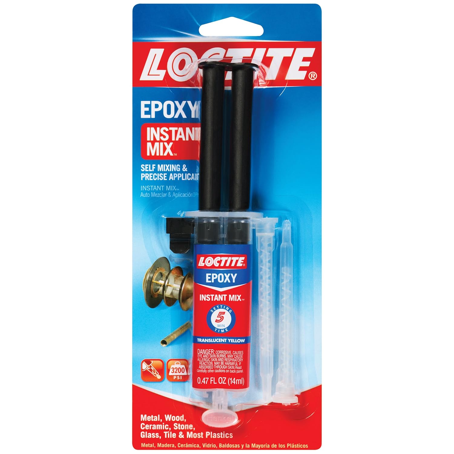 Loctite 1365868-6 Epoxy Five Minute Instant Mix, 0.47 fl. oz. Syringes (Case of 6)