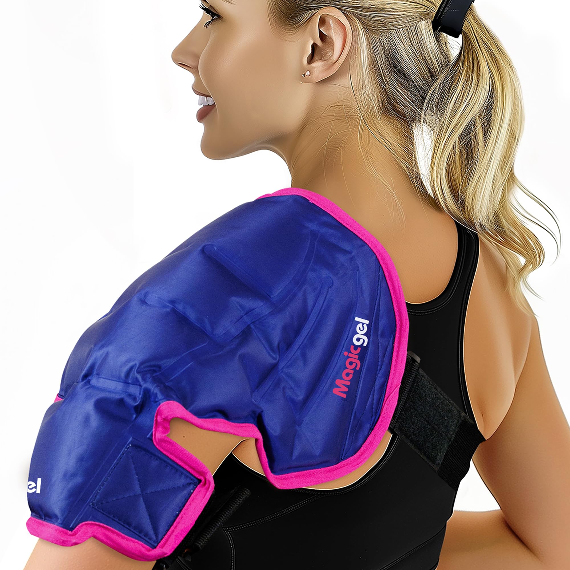 Photo 1 of Magic Gel Ice Pack | Reusable, Flexible & Long Lasting for Rotator Cuff Injuries, Bursitis and Swelling | Hot or Cold Therapy Compression Wrap for Left or Right Shoulder