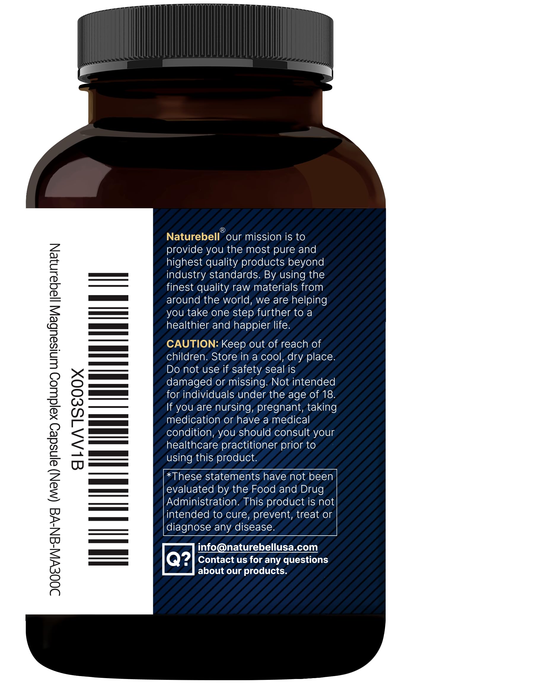 Magnesium Complex 500mg, 300 Capsules | Glycinate, Citrate, Malate & More | Chelated & Purified | Bone, Heart & Muscle Support | Non-GMO
