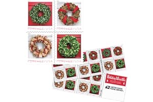 UNITED STATES POSTAL SERVICE Holiday Wreaths Book of 20 Forever Stamps Christmas Tradition Celebration Scott Holiday Wreaths Book of 20 Forever Postage Stamps Christmas Tradition Celebration Scott 4524-27