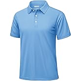 KEFITEVD Men's Polo Shirts Short Sleeve Moisture Wicking Dry Fit Performance Collar Golf Athletic Casual T-Shirt