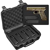 CVLIFE Gun Case for Pistol Handguns, TSA Approved Pistol Case Hard Shell Waterproof with Dual-Layer DIY Customizable Pre-cut Foam, Travel Pistol Cases Lockable 9mm Gun Case