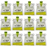 RESCUE! Outdoor Disposable Fly Trap – Hanging Fly Catcher with Attractant Bait, Fly Bag for Patio, Yard, Trash & Farm Areas –
