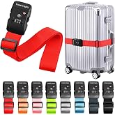 Travel Inspira Luggage Straps for Suitcases with TSA Lock | High Visibility Red; TSA-Lock Belt with Tag; Adjustable 103-200cm; 20-28 Inch Bags; Protect Your Luggage Anti-Burst