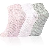 Slipper Socks Women Short Fuzzy Socks with Grips Men Warm Winter Non Slip Home Cozy Hospital Grip Ankle Sock