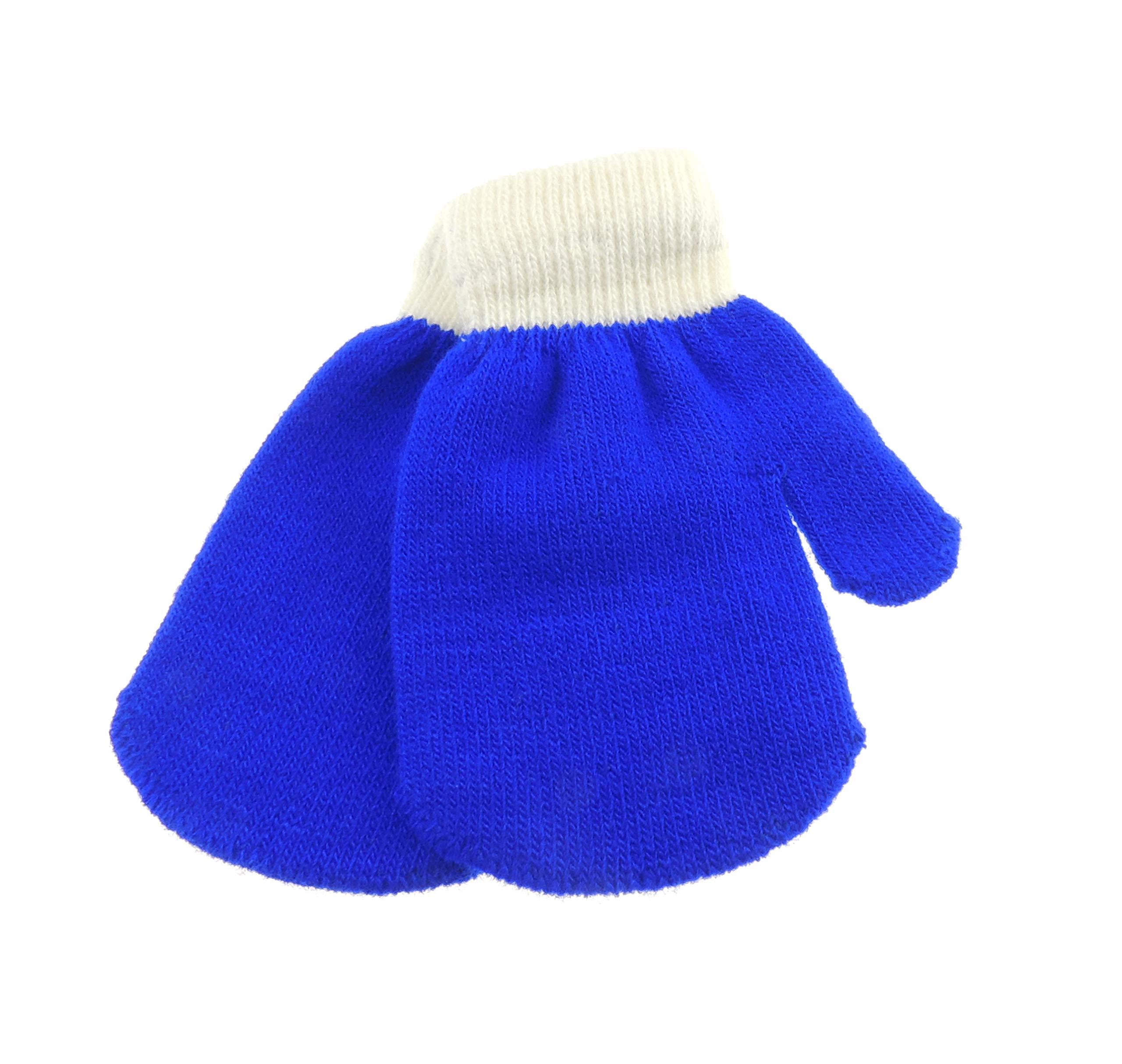 Glamour Girlz Soft Baby Girls Boys Kids Toddler Children Babies Knit Fleece Thermal Warm Winter Outdoor Stay On Gloves Plain Colour Mitts Mittens 6 9 Months 1 2 Years (Royal Blue)
