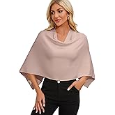 PULI Women Capri Poncho Sweater Petite Cropped Versatile Shawl Slender Frame Fit Soft Knit Wraps Cowl Neck Short Tops