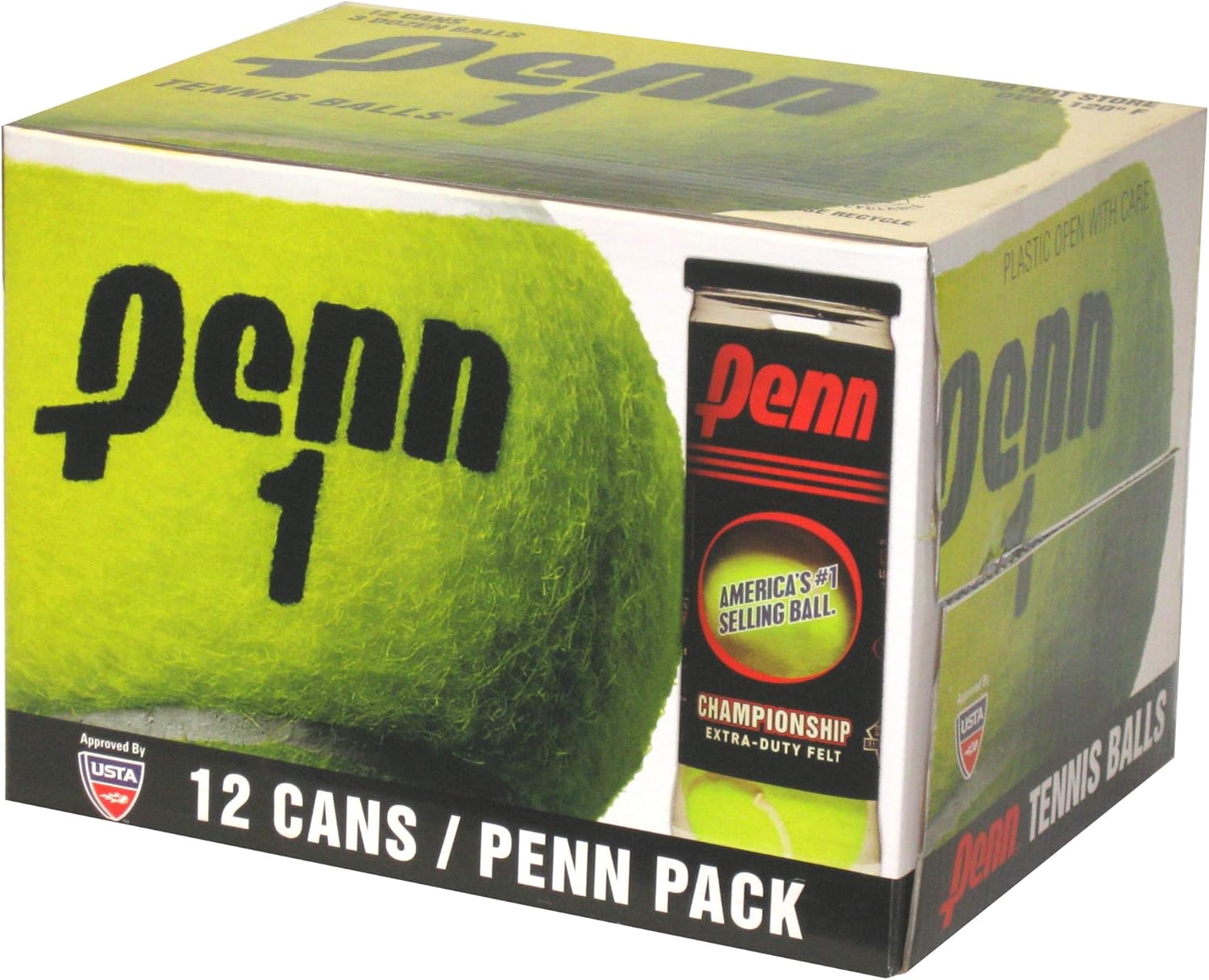 Penn Championship Extra Duty Tennis Balls (Pack of 12 Cans) (36 Balls) : Sports & Outdoors