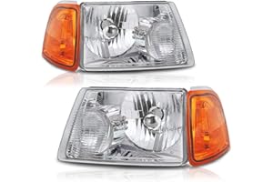 ALZIRIA Headlight Compatible With 01-11 Ranger 2001-2011 Ranger 2001 2002 2003 2004 2005 2006 2007 2008 2009 2010 2011 Ford Ranger With Corner Light Left And Right Side