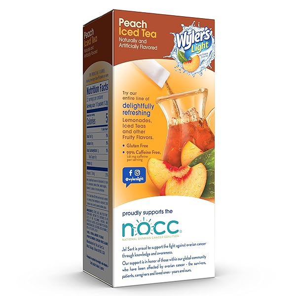 WYLER’S LIGHT PITCHER PACKS, WATER DRINK MIX, PEACH ICED TEA, 6 BOXES (36 PITCHER PACKETS)