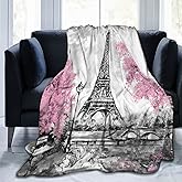 Perinsto Paris Eiffel Tower Throw Blanket Ultra Soft Warm All Season Decorative Fleece Blankets for Bed Chair Car Sofa Couch Bedroom 50"X40"