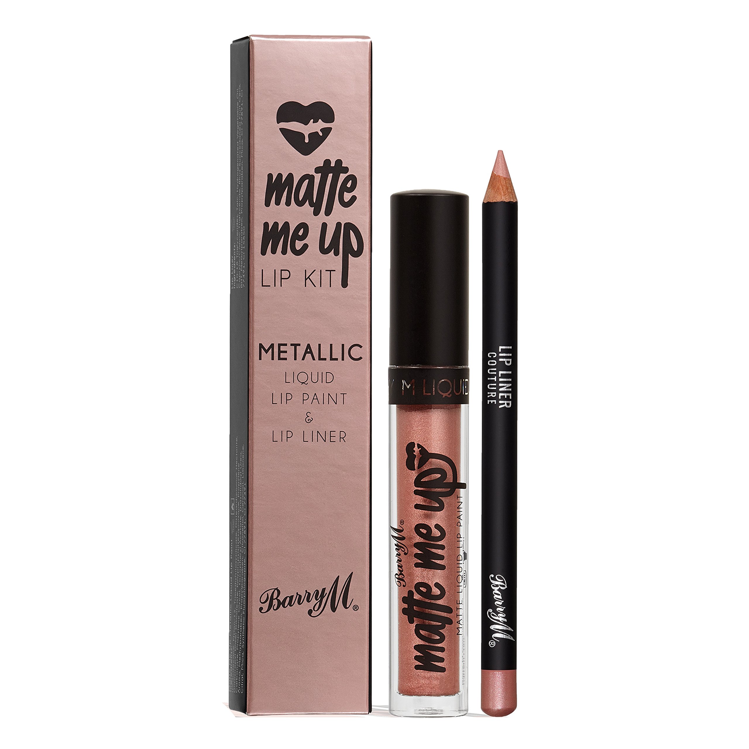 Barry M Cosmetics Metallic Matte Me Up Liquid Lip Kit, Couture