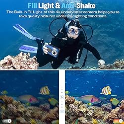 Underwater Camera, UHD 4K 48MP Autofocus Waterproof