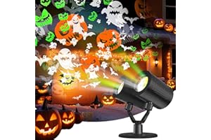 Halloween Projector Lights Outdoor Lurious Double Head Light Projector with Timer Waterproof Dynamic Devil Face Ghost Projector Halloween Pumpkins Outdoor for Patio Home Window Wall Decor