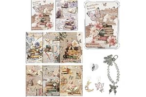 Wealsoar Inserts Cardstock Paper for Clear Case, 8 PCS 6.9"x4.8" E-Reader Inserts with 2 Dust Plug Charms and Phone Charm Acc