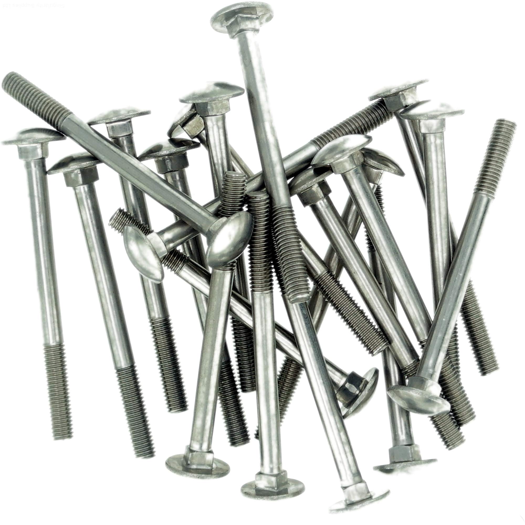 M5 (5mm x 35mm) Cup Square Carriage Bolt (Partially Threaded) - Stainless Steel (A2) (Pack of 10)