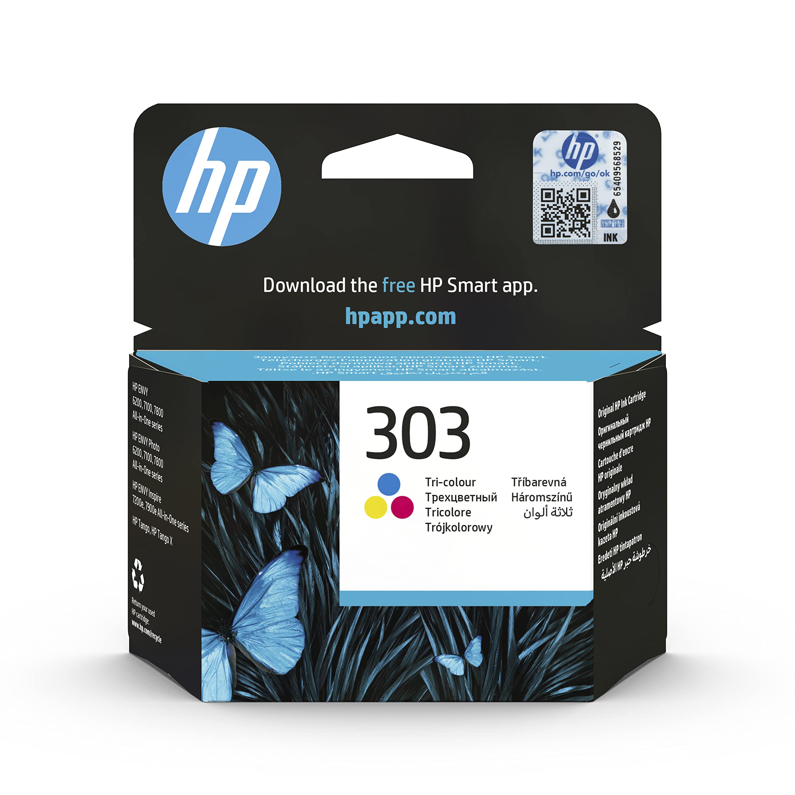 HP T6N01AE 303 Original Ink Cartridge, Tri-color, Single Pack