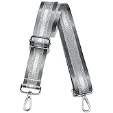 LVYOUME Purse Strap Silver Hardware Wide Bag Straps Replacement Crossbody Adjustable Shoulder Strap for Purses
