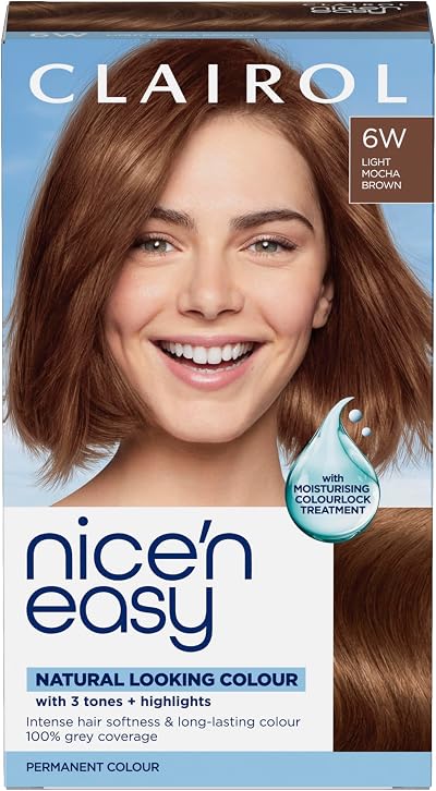 Clairol Nice'n Easy 6W Light Mocha Brown Oil Infused Permanent Hair Dye