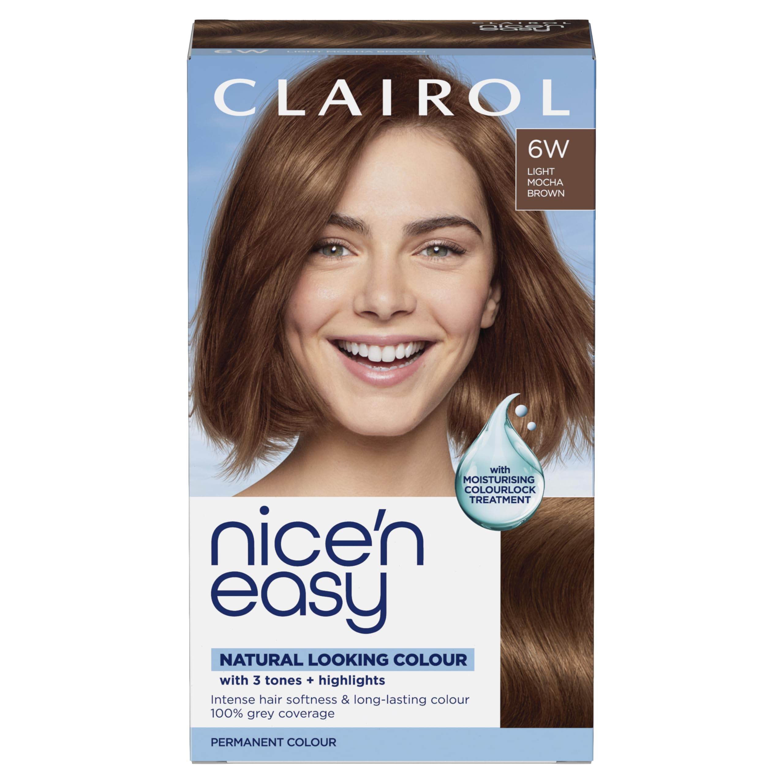 Clairol Clairol Nice'n Easy Crème, Natural Looking Oil Infused Permanent Hair Dye, 6W Light Mocha Brown