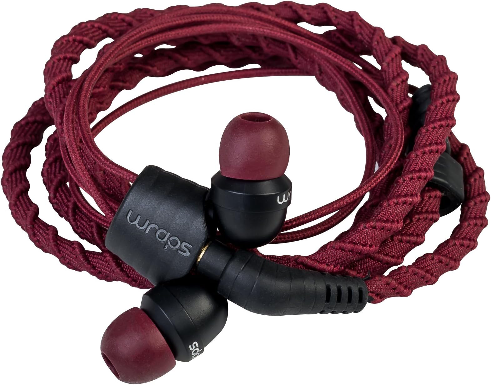 Wraps Classic Wristband Bracelet In-Ear Headphones (High Comfort with Locking) - Red