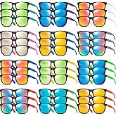 TikOnsYol 36 Pack 12 Color Neon Kid Sunglasses Bulk Party Favor for Kid Adult Boy Girl,80s Retro Style Plastic Toddler UV400 Toy Sunglasses Summer Beach Pool Birthday Graduation Party Classroom Prize