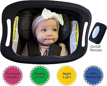 backseat mirror with light