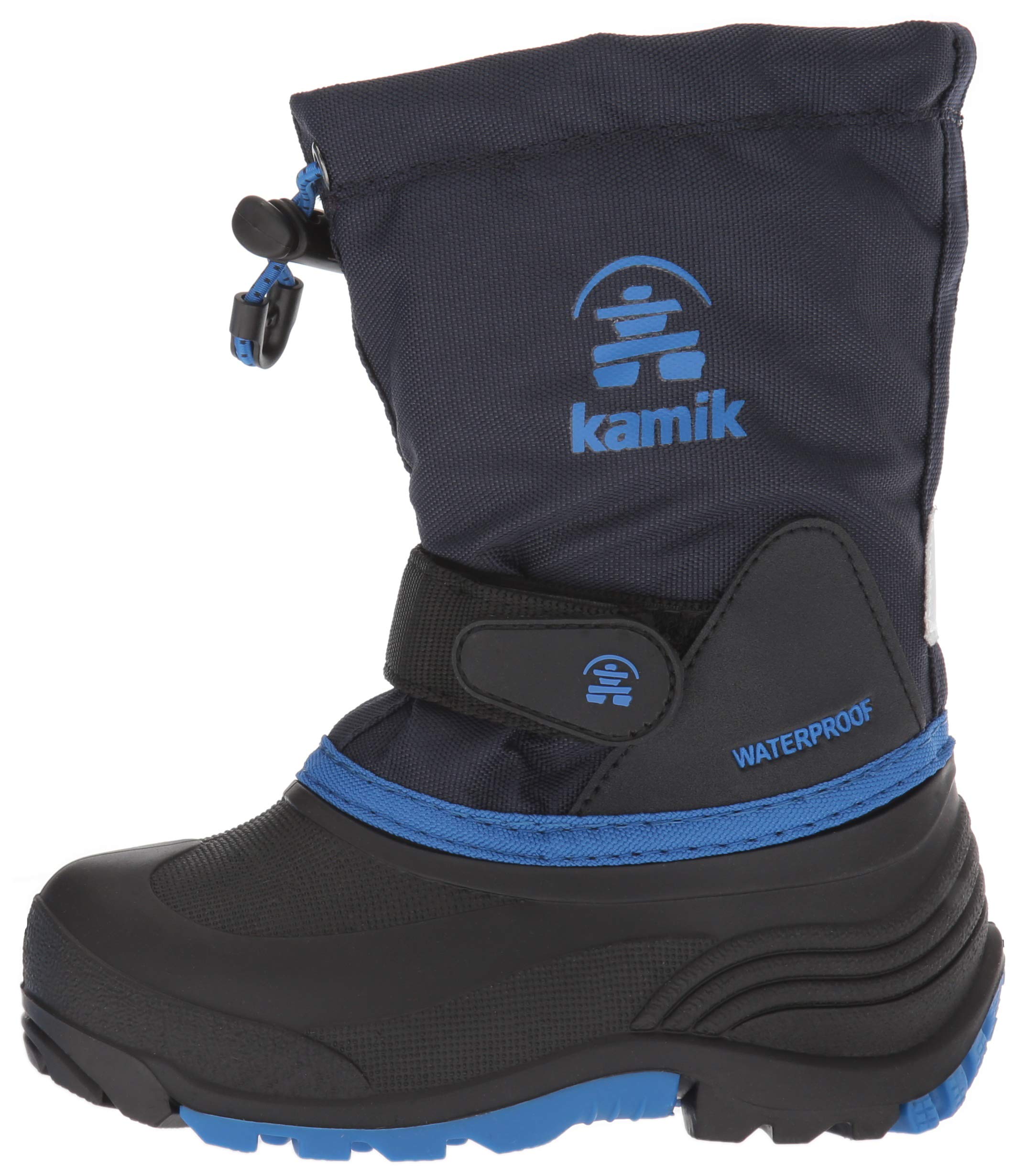Kamik Waterbug 5 Kids Winter Adventure Boots - Waterproof Snow Boots - Insulated Winter Footwear for Kids - Navy/Blue - 5 Big Kid