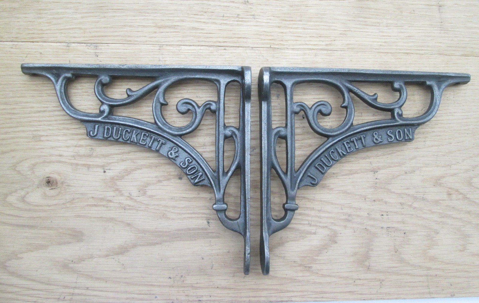 IRONMONGERY WORLD® 6" INCH Pair of J Duckett Design Antique Vintage CAST Iron...