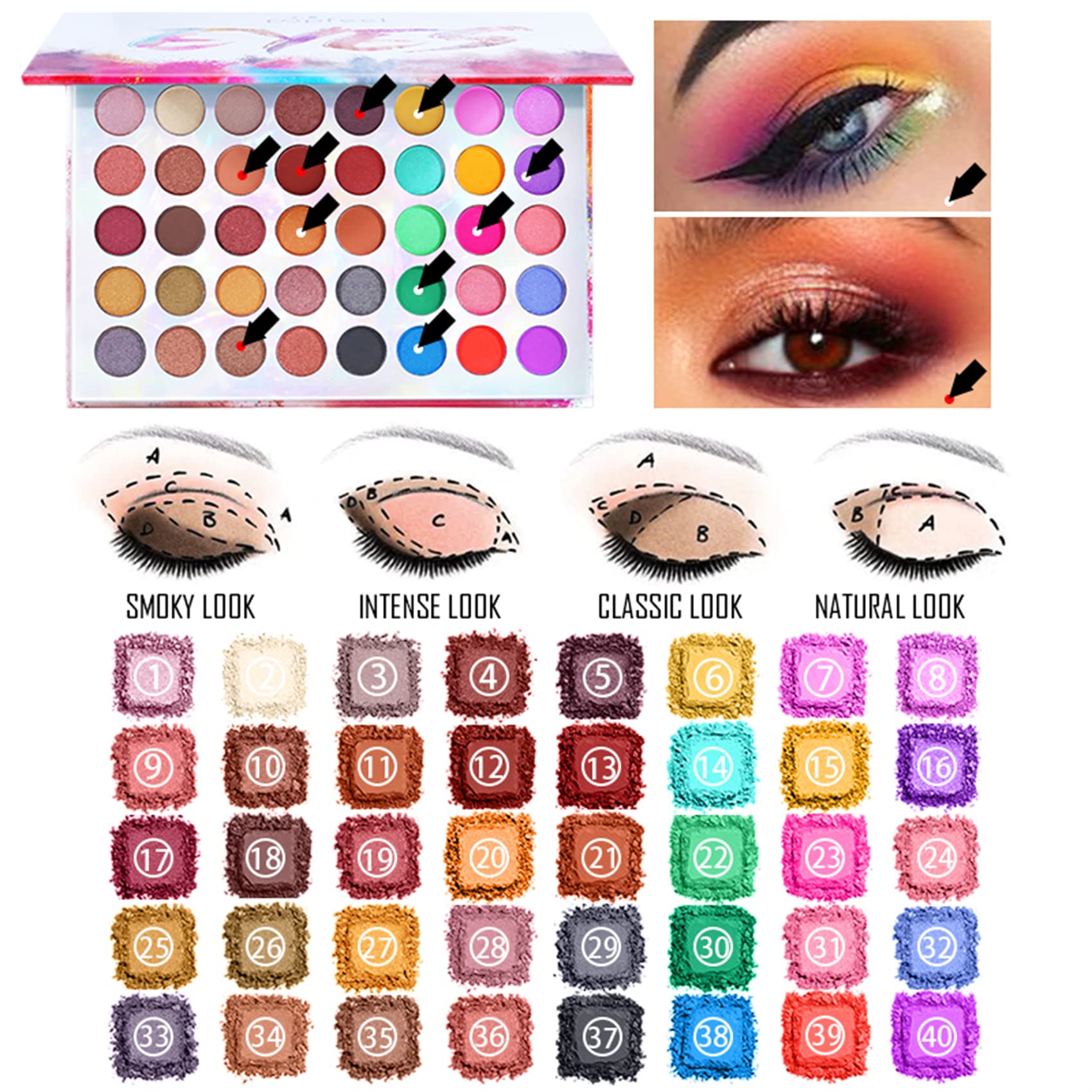MolPafe All-in-one Professional Makeup Set for Beginners or teen girls, Cosmetic-Gift for Women -Include Makeup Brush Set, Eyeshadow Palette, Eyebrow Pencil, Mascara, Concealer, Lip Gloss Set -014