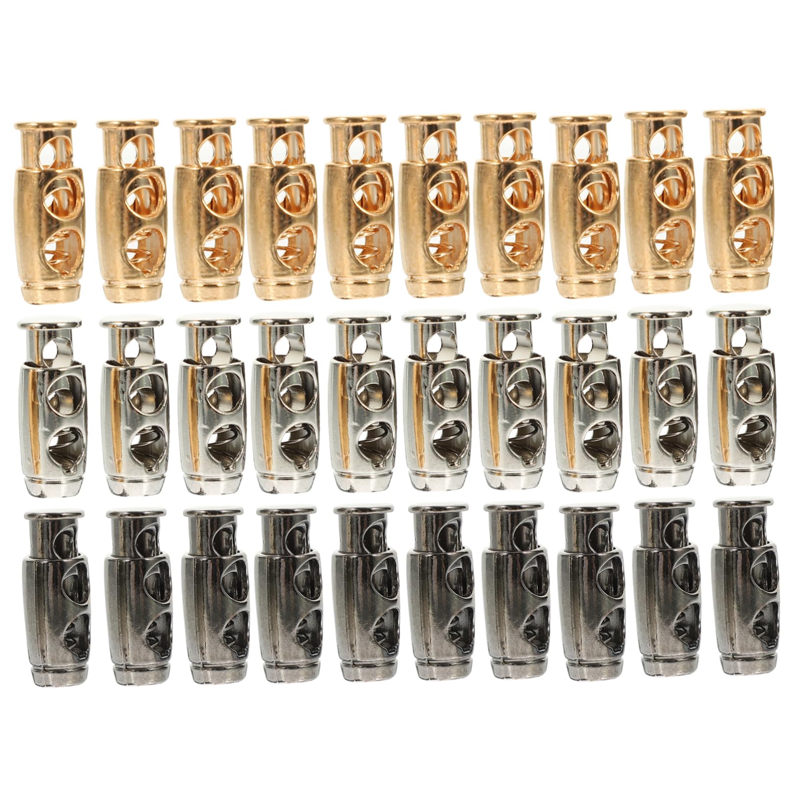 SEWOART 30Pcs Adjustable Metal Spring Cord Locks Drawstring Toggles for Bags Backpacks Sportswear and Clothing Replacement for Old Broken Buckles