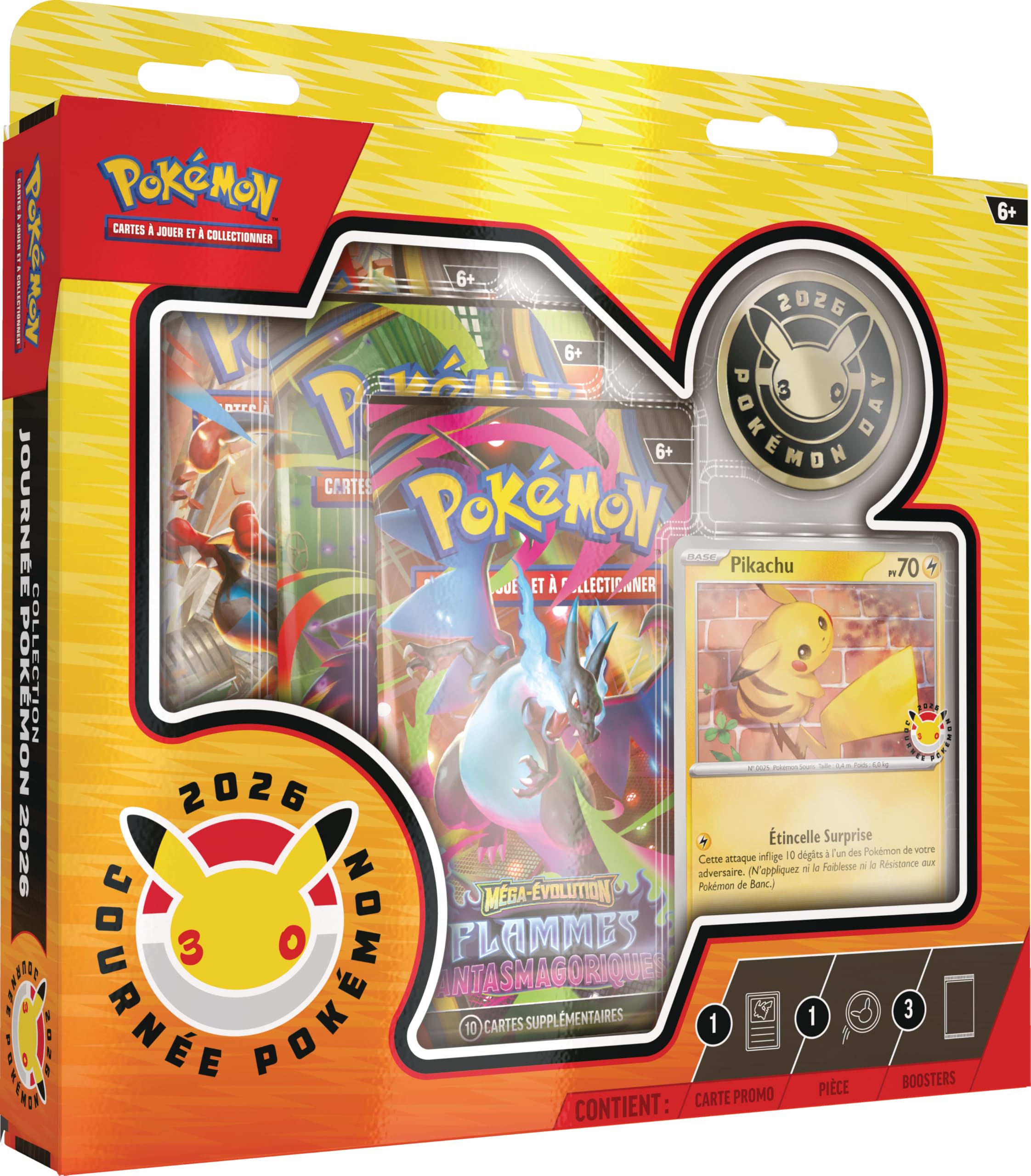 Pokémon : Pokémon Day Collection 2026 (1 Glossy Promo Card, 1 Piece and 3 Boosters)