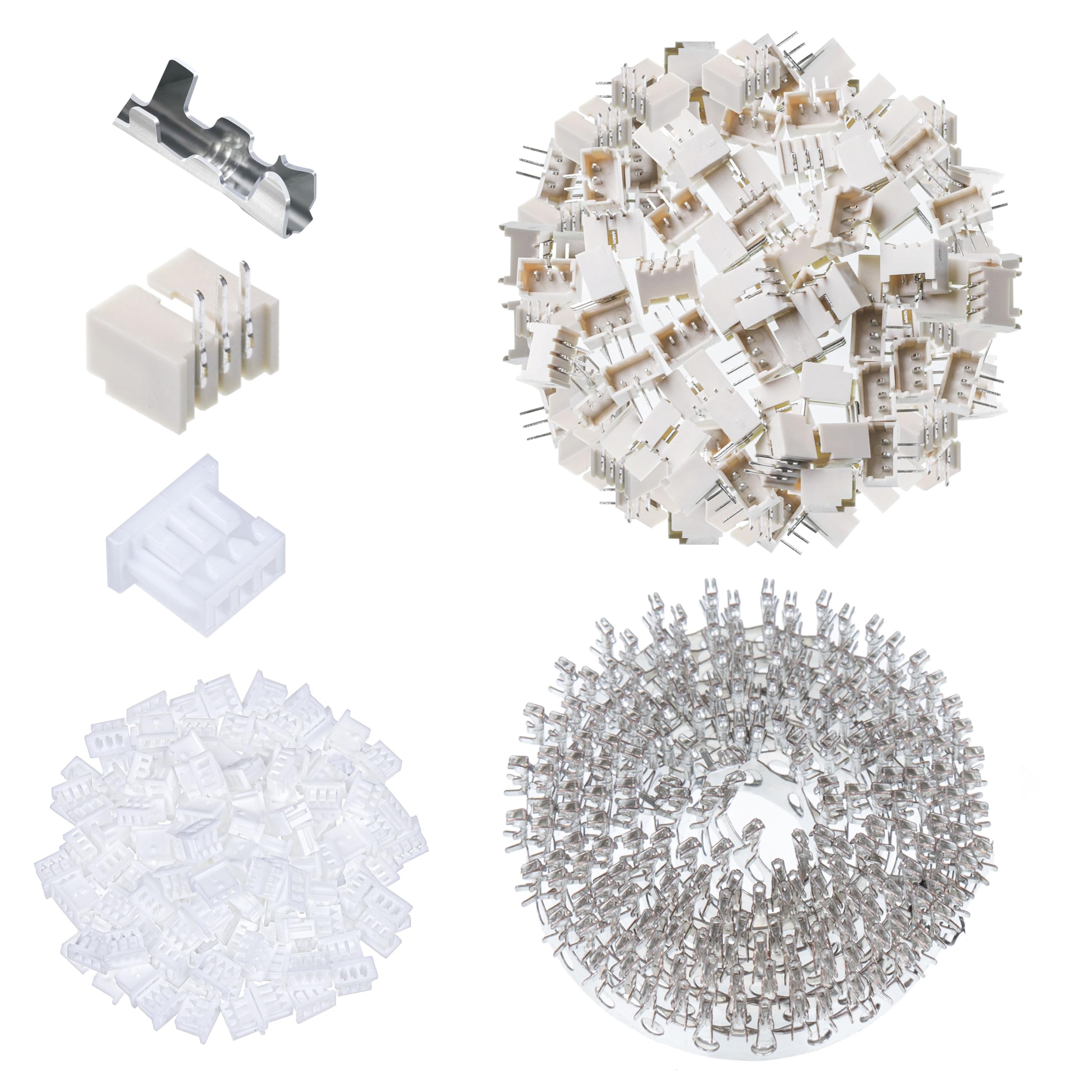 CQRobot 100 Sets/500 Pieces 1.25mm Pitch 3-Pin Electronic Wire-to-Board Connector Adapter Cable Assembly SMD Male Plugs, Female Sockets Housing and Crimp Terminal Kit Compatible with Molex Picoblade.