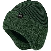 Wmcaps Winter Fleece Line Beanie with Earflap for Men Women, Outdoor Warm Thermal Knitted Hat Stocking Caps