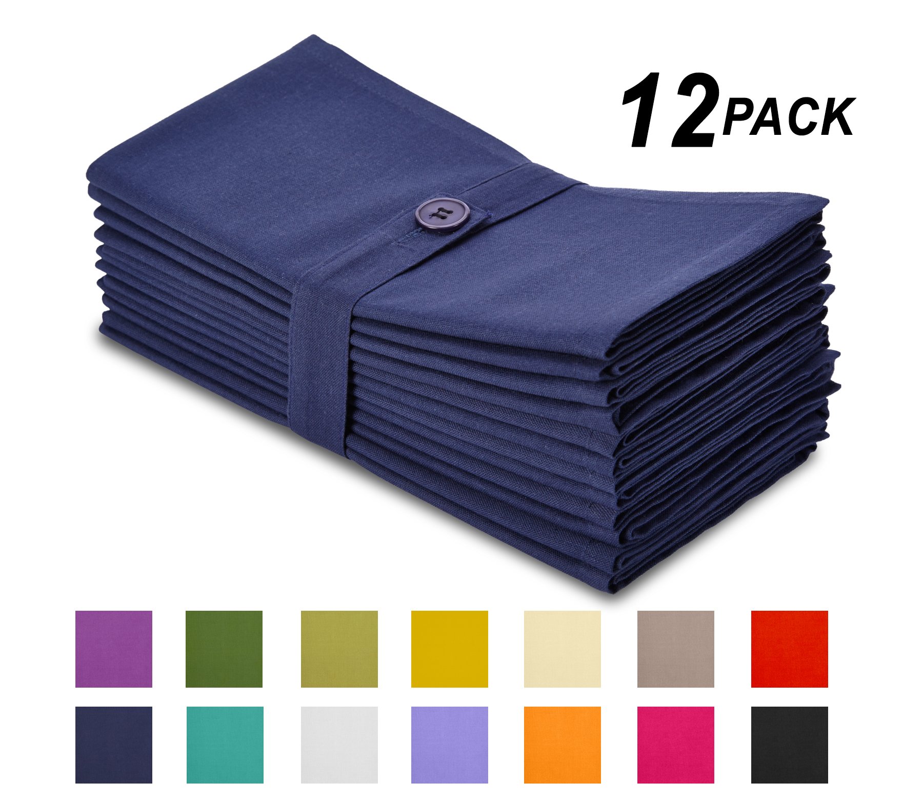 Cotton Craft Napkins 12 Pack Oversized Dinner Napkins 20X20 Navy 100% Cotton .. 11 81ZZJAkPjWL
