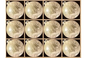 DN DECONATION Christmas Decorations Gold Mercury Glass Ball Ornaments Set of 12, 3.14” Matte Christmas Balls for Xmas Tree Decorations, Holiday Party Decor, Wedding Anniversary Ornament Gift